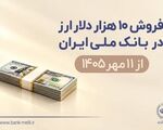 فروش 10 هزار دلار ارز در بانک ملی ایران از 11 مهرماه + شرایط دریافت