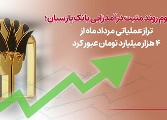 تداوم روند مثبت درآمدزایی بانک پارسیان؛ تراز عملیاتی مرداد ماه از4 هزار میلیارد تومان عبورکرد
