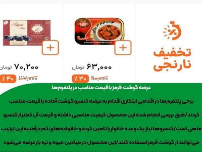 عرضه گوشت قرمز با قیمت مناسب در پلتفرم‌ها