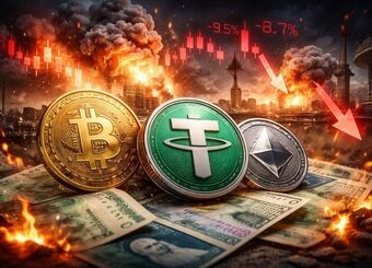 شوک جنگ به بازار رمزارزها؛ سقوط بیت‌کوین و جهش تتر
